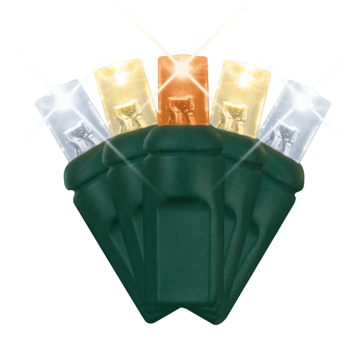 LED Mini Lights 5MM Amber/Warm White/Cool White Twinkle Green Wire - 6" Spacing