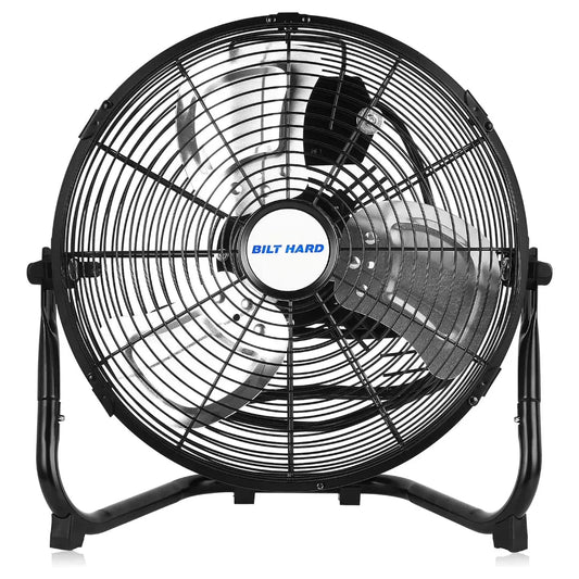BILT HARD 12" High Velocity Metal Floor Fan: 3-Speed, 1650 CFM, 180° Tilt, Powerful Airflow