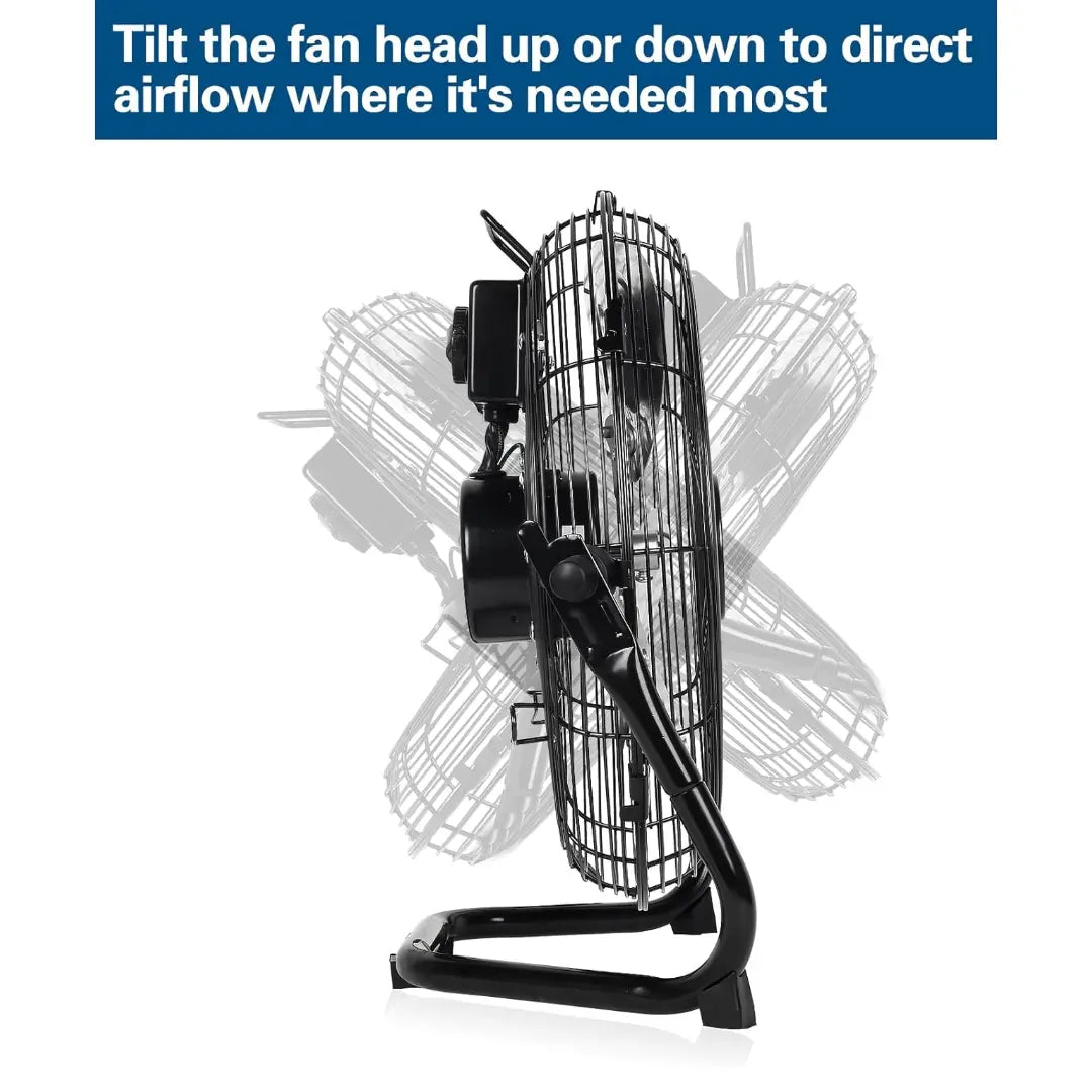 BILT HARD 12" High Velocity Metal Floor Fan: 3-Speed, 1650 CFM, 180° Tilt, Powerful Airflow