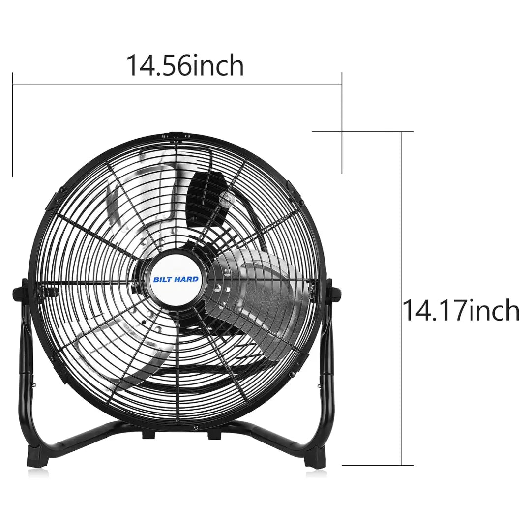 BILT HARD 12" High Velocity Metal Floor Fan: 3-Speed, 1650 CFM, 180° Tilt, Powerful Airflow