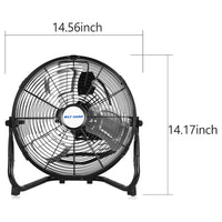 BILT HARD 12" High Velocity Metal Floor Fan: 3-Speed, 1650 CFM, 180° Tilt, Powerful Airflow