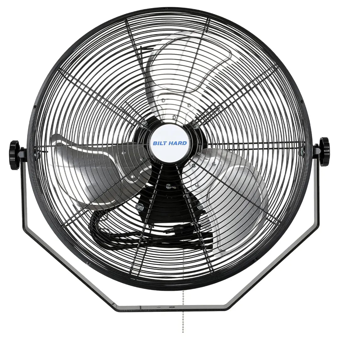 BILT HARD 18" Industrial Wall Mount Fan: 3-Speed High-Velocity, 4300 CFM, Heavy-Duty Metal Barn Fan