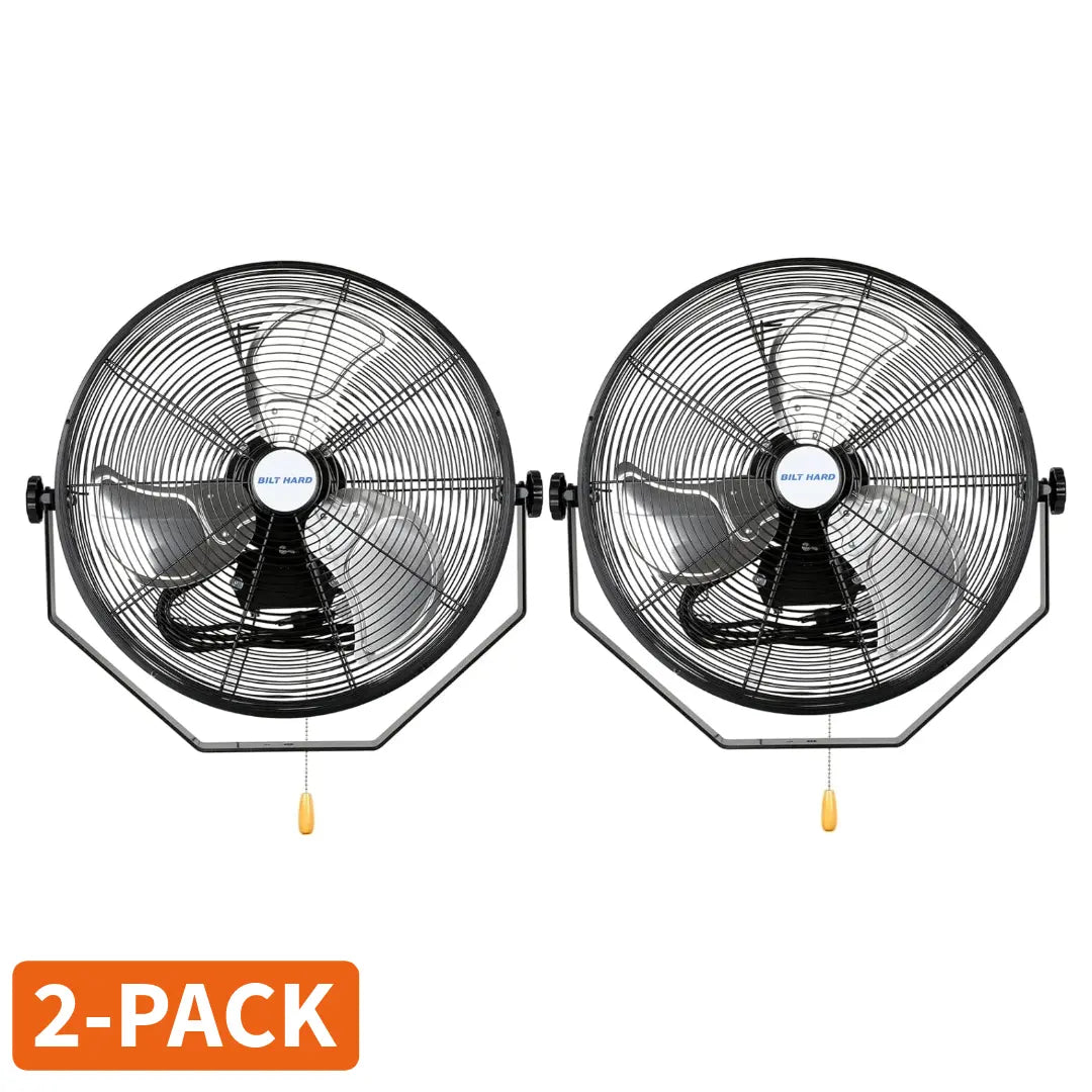 BILT HARD 18" Industrial Wall Mount Fan: 3-Speed High-Velocity, 4300 CFM, Heavy-Duty Metal Barn Fan
