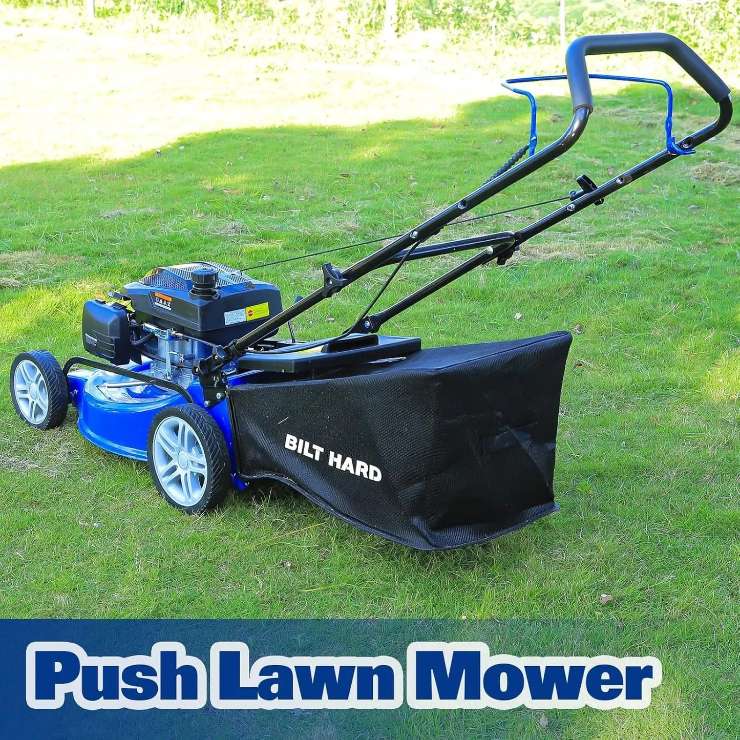 BILT HARD 21" Gas Push Mower – 201cc 3-in-1 Lawn Mower with Bagging, Mulching & Side Discharge