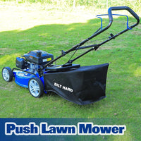 BILT HARD 21" Gas Push Mower – 201cc 3-in-1 Lawn Mower with Bagging, Mulching & Side Discharge
