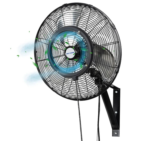 BILT HARD 20" Outdoor Wall Misting Fan: 3-Speed, 80° Oscillation, Waterproof, Heavy-Duty & UL Listed