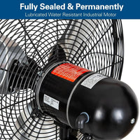 BILT HARD 20" Outdoor Wall Misting Fan: 3-Speed, 80° Oscillation, Waterproof, Heavy-Duty & UL Listed