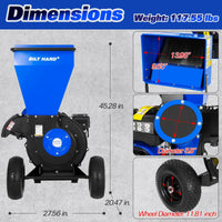 BILT HARD 224cc 7.5hp Gas Powered Wood Chipper
