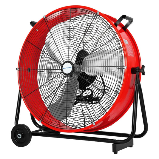 BILT HARD 24" 8100 CFM High-Velocity Drum Fan: 3-Speed Heavy-Duty Metal Fan, UL Listed