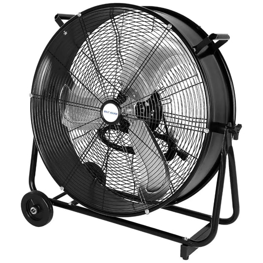 BILT HARD 24" 8100 CFM High Velocity Industrial Drum Fan, 3-Speed Heavy Duty Metal Shop Fan, UL Listed