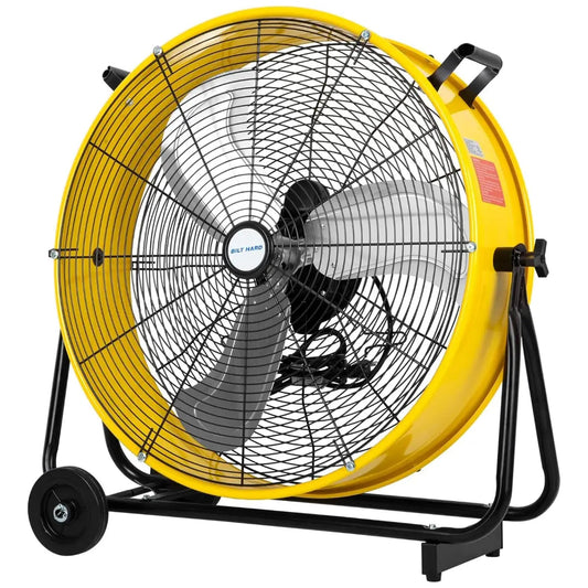 BILT HARD 24" 8100 CFM High Velocity Drum Fan: 3-Speed Heavy Duty Metal Shop Fan, UL Listed