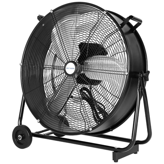BILT HARD 24" Ultra Quiet Variable Speed Drum Fan: 7800 CFM, DC Motor, Heavy Duty Industrial Shop Fan, UL Listed