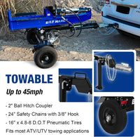 LOG-X Series 30-Ton Full Beam Gas Log Splitter: 7.5hp 223cc OHV Engine, 22.6" Stroke