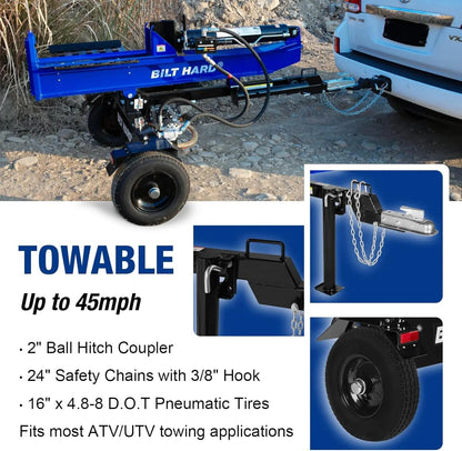 LOG-X Series 30-Ton Full Beam Gas Log Splitter: 7.5hp 223cc OHV Engine, 22.6" Stroke