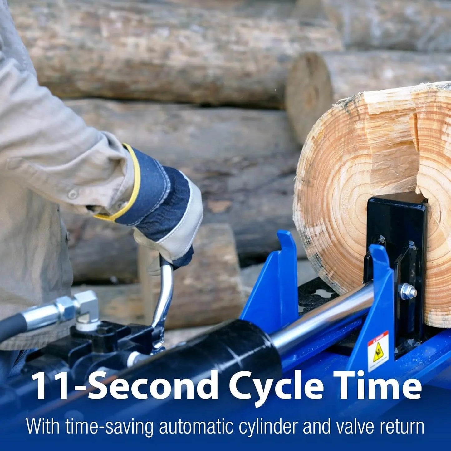 LOG-X Series 30-Ton Full Beam Gas Log Splitter: 7.5hp 223cc OHV Engine, 22.6" Stroke