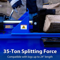 LOG-X Series 35-Ton Full Beam Gas Log Splitter: 10hp 301cc OHV Engine, 23" Stroke