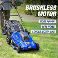 BILT HARD 40V 17" Brushless Cordless Lawn Mower with 2-in-1 12" String Trimmer/Edger and Leaf Blower Combo Set
