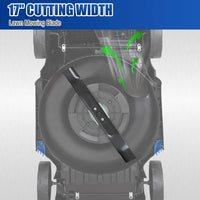 BILT HARD 40V Cordless Lawn Mower – 17" Brushless Mower with Mulch & Bag Options, 6 Height Settings, Includes 2×4.0Ah Batteries & Dual Charger