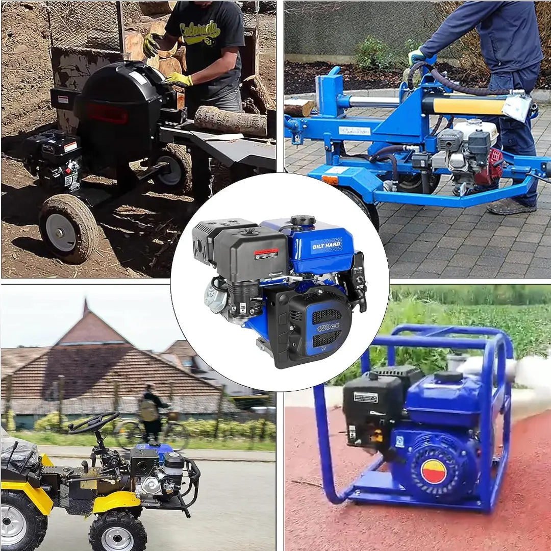 BILT HARD 420cc 15HP Gas Engine with Electric Start - Horizontal Shaft, Compatible with Honda GX390, Briggs & Stratton, Kohler, Yamaha Engines