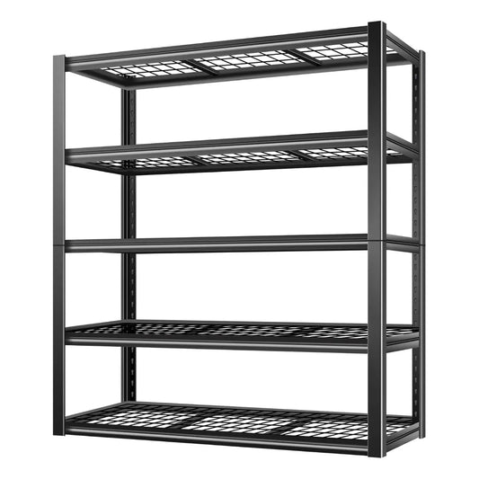 BILT HARD 48" W Garage Shelving 2500 LBS, 72" H x 18" D Storage Shelves, Heavy Duty 5-Tier Metal Shelving Units with Adjustable Shelf, Steel Wire Utility Shelving