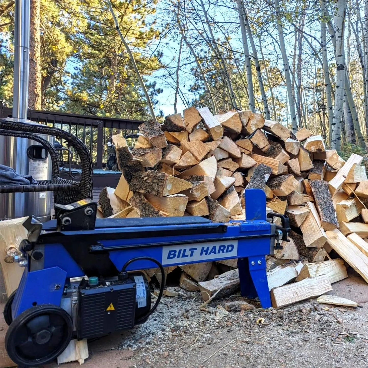 BILT HARD 6.5-Ton Electric Log Splitter – 15Amp Hydraulic Motor, Splits Logs up to 20.5", Great for Home Use & Seniors
