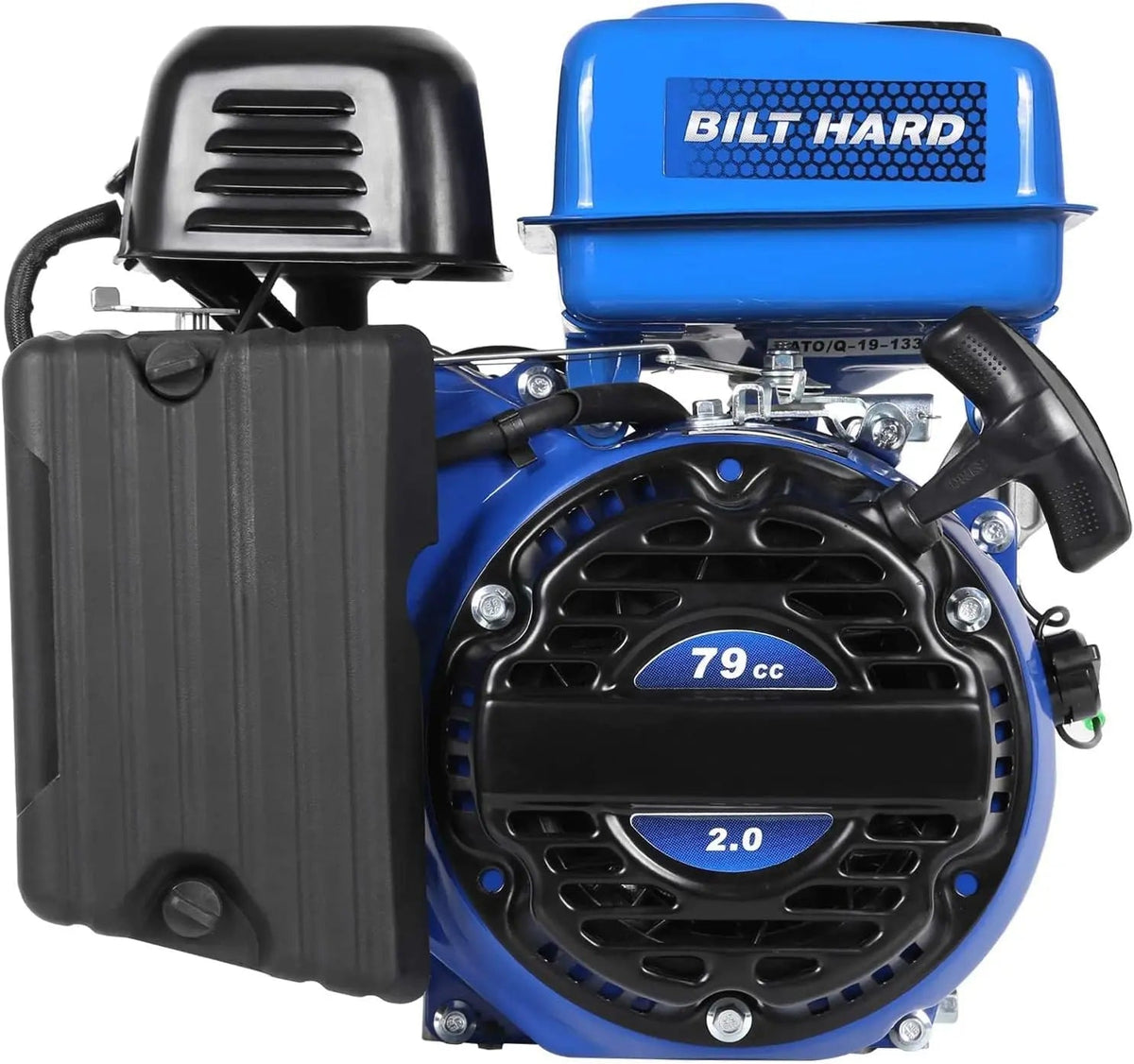 79cc 2 HP Gas Engine, Gas Motor EPA & CARB Certified, 4 Stroke OHV Horizontal Shaft with Recoil Start