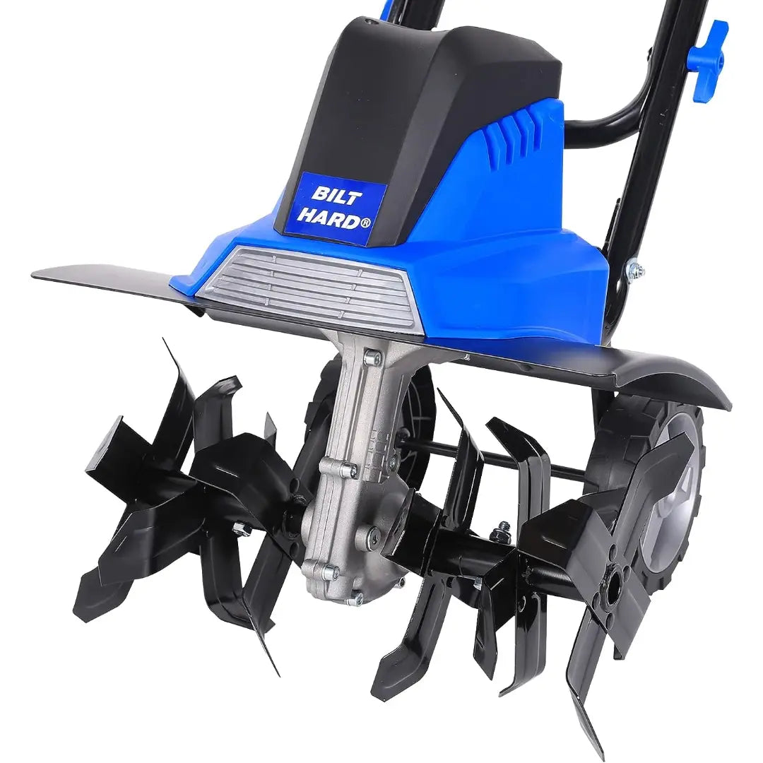 BILT HARD 16" Electric Tiller Cultivator – 13.5 Amp Motor, 6 Steel Tines, Foldable Garden Rototiller with Adjustable Wheels
