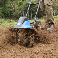 BILT HARD 16" Electric Tiller Cultivator – 13.5 Amp Motor, 6 Steel Tines, Foldable Garden Rototiller with Adjustable Wheels