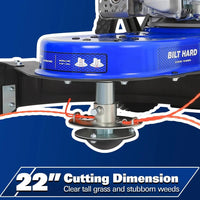 BILT HARD 22" Walk-Behind String Trimmer – 170cc 4-Cycle Gas Engine, Heavy-Duty Push Weed Eater & Brush Cutter with 14" Flat-Free Wheels