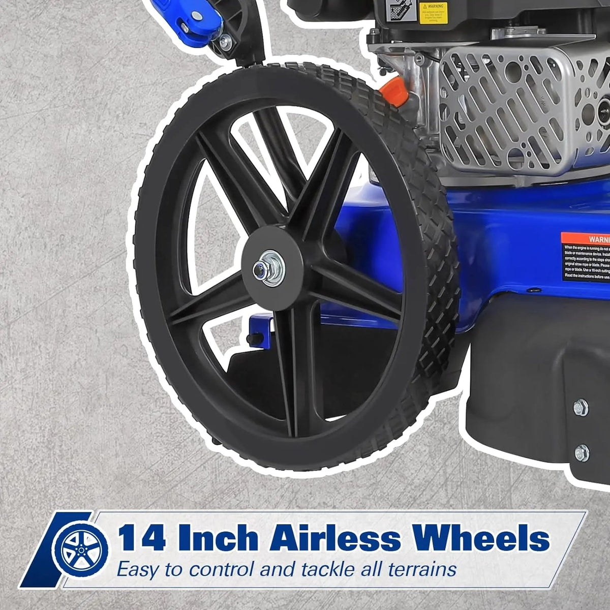 BILT HARD 22" Walk-Behind String Trimmer – 170cc 4-Cycle Gas Engine, Heavy-Duty Push Weed Eater & Brush Cutter with 14" Flat-Free Wheels