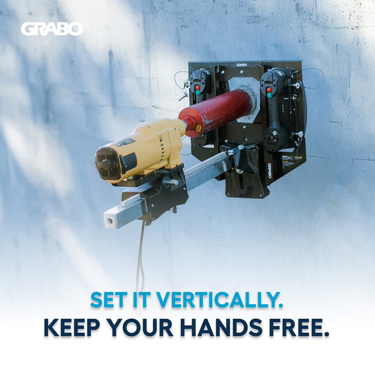 GRABO Bore Mount Core Drill Holder, Two-Cup