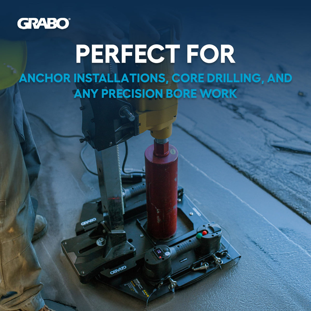 GRABO Bore Mount Core Drill Holder, Two-Cup
