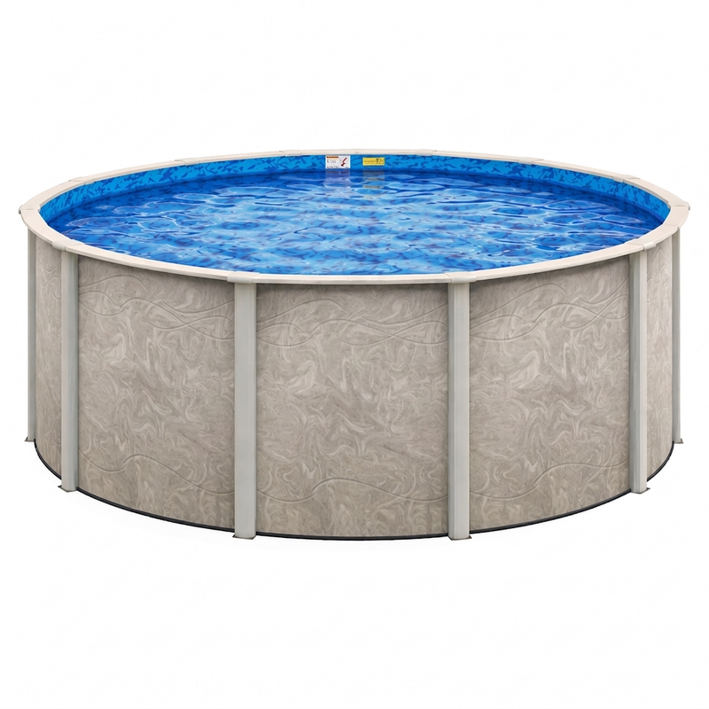 33' Round Above-Ground Pool with 52" Resin Wall | Bay Burst Hybrid | 35-Year Warranty