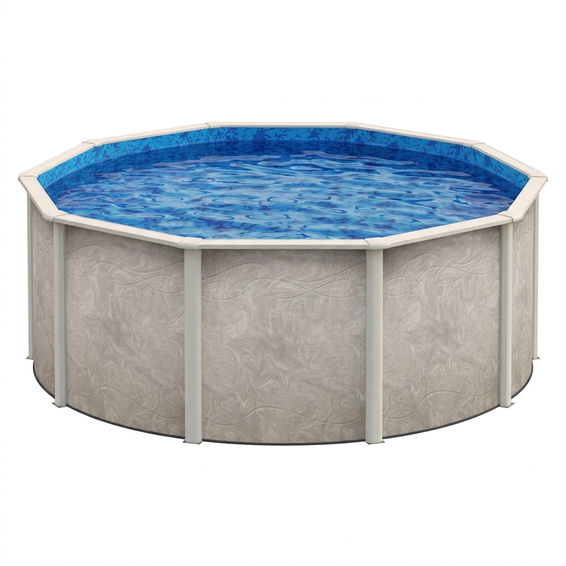 27' Round Above-Ground Pool with 52" Resin Wall | Bay Burst Resin | 35-Year Warranty