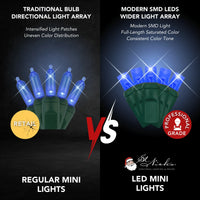 Blue LED Mini Lights 5MM Twinkle 6" Spacing