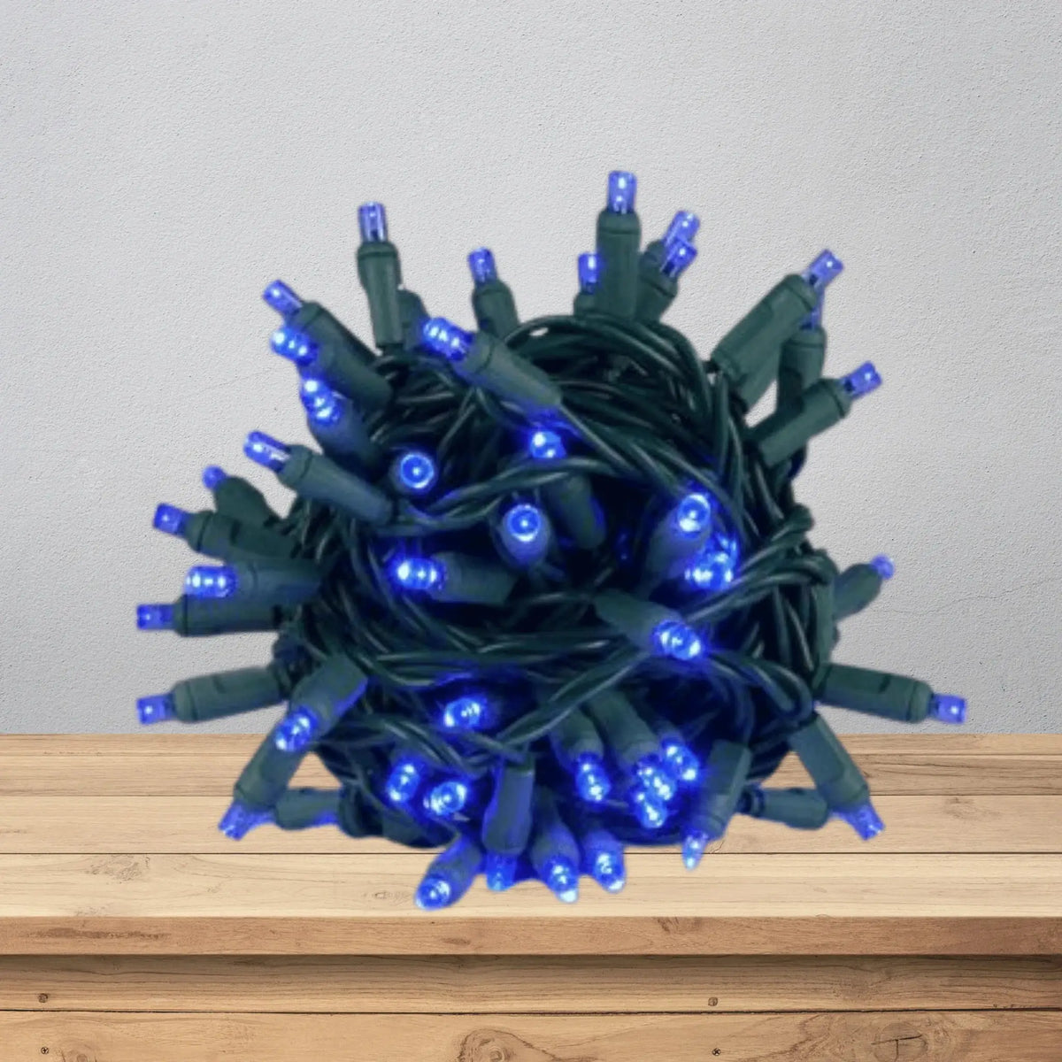 LED Mini Lights 5MM Blue Static - 6" Spacing