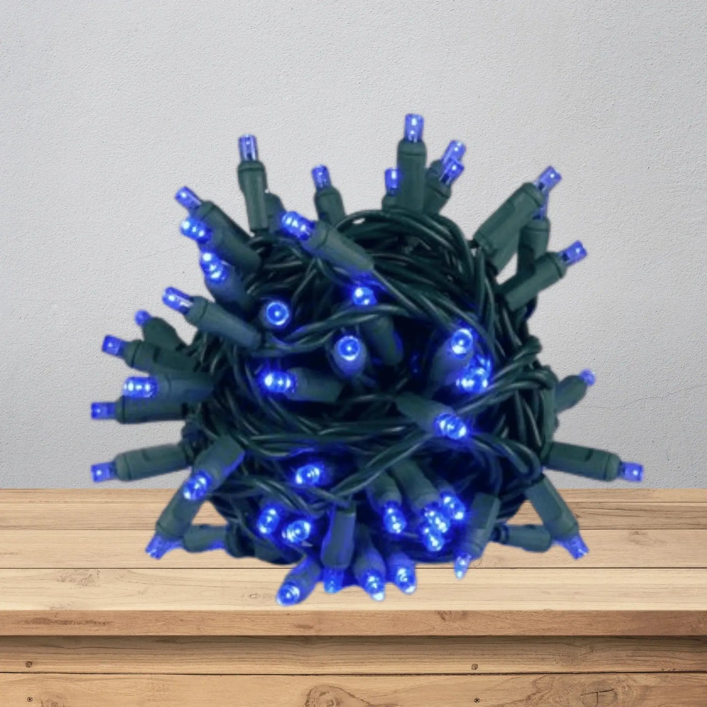 LED Mini Lights 5MM Blue Static - 6" Spacing