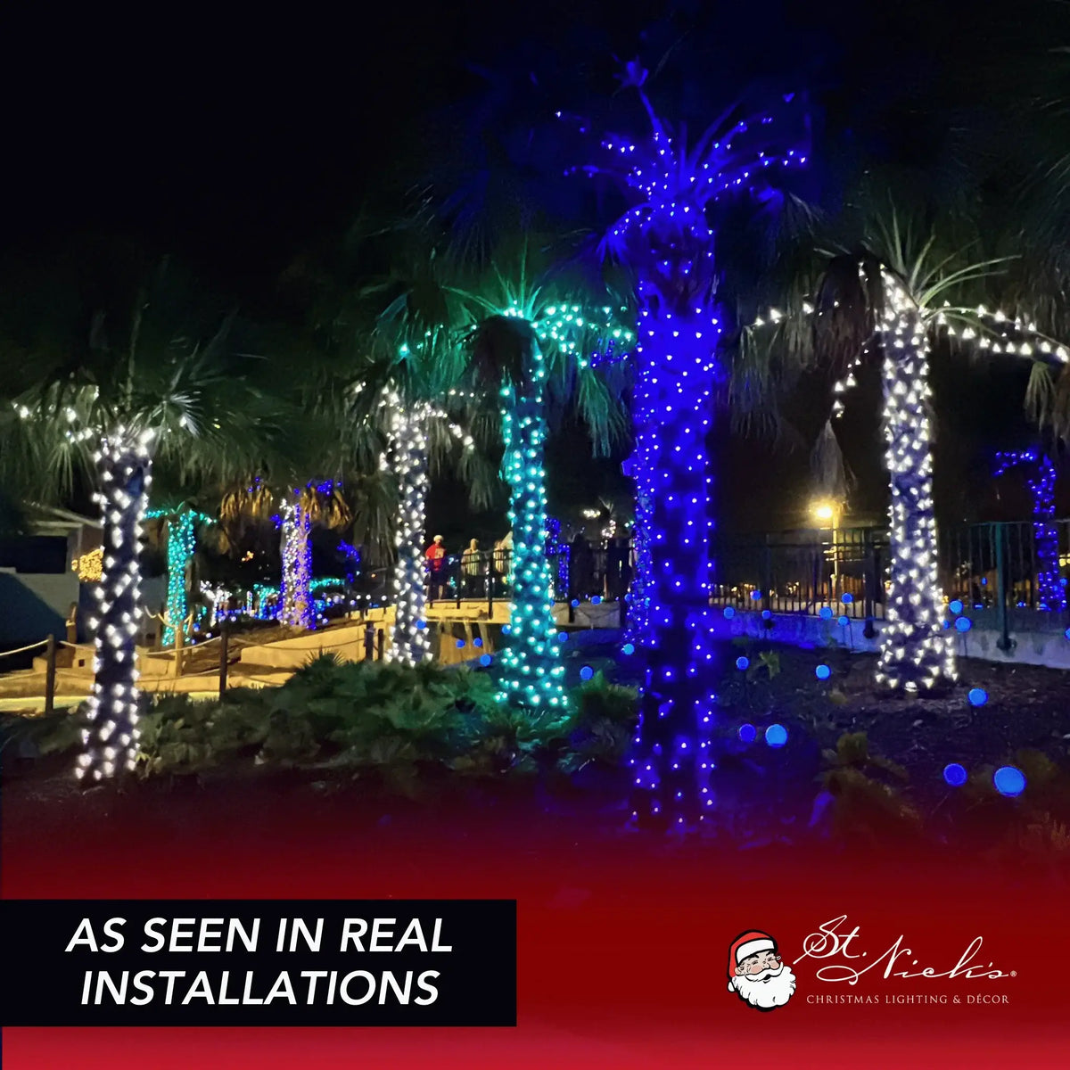 LED Mini Lights 5MM Blue Static - 6" Spacing