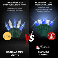 LED Mini Lights 5MM Blue/Cool White Twinkle - 6" Spacing