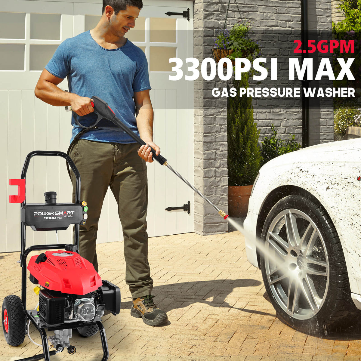 3300PSI 2.5GPM 201cc Gas Pressure Washer DB1050