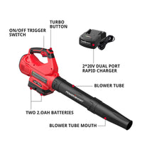 450CFM Cordless Leaf Blower w/ Two 20V Battery and Charger DB2201B