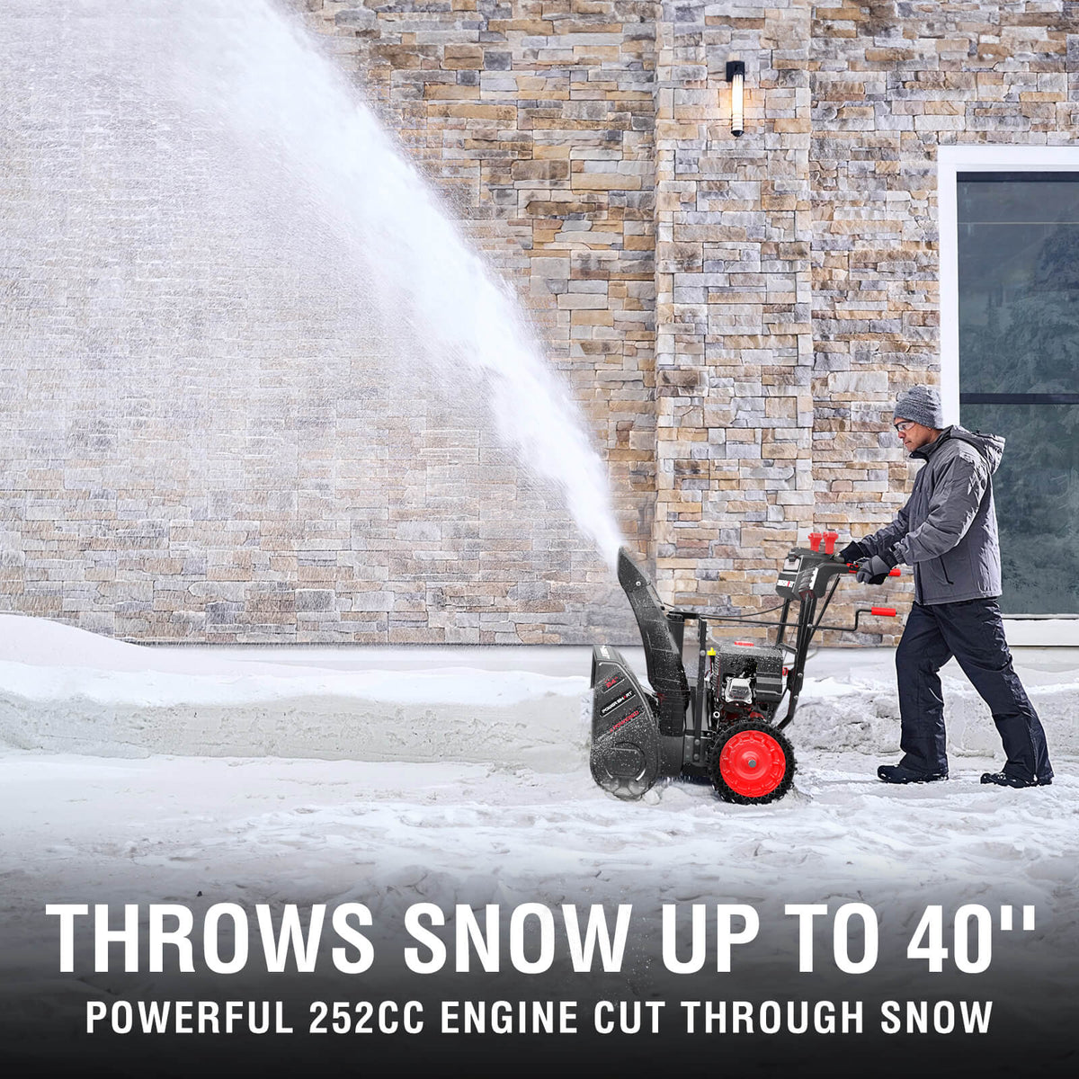 24'' 252cc Two Stage Self-Propelled Gas Snow Blower w/ Electric Start