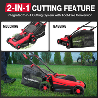 14" 15Amp Electric Corderd Push Lawn Mower DB8015