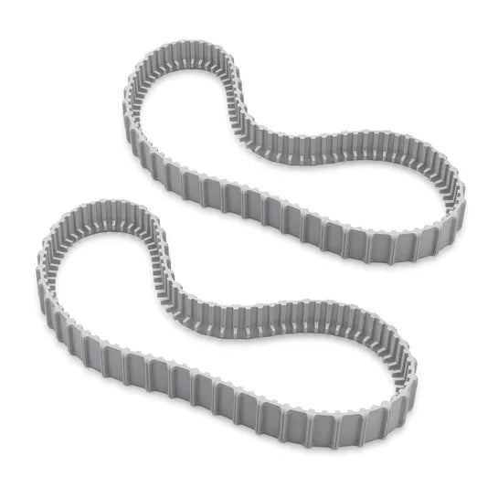 Gray timing belt on a white background