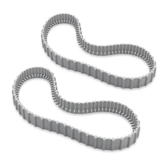 Gray timing belt on a white background