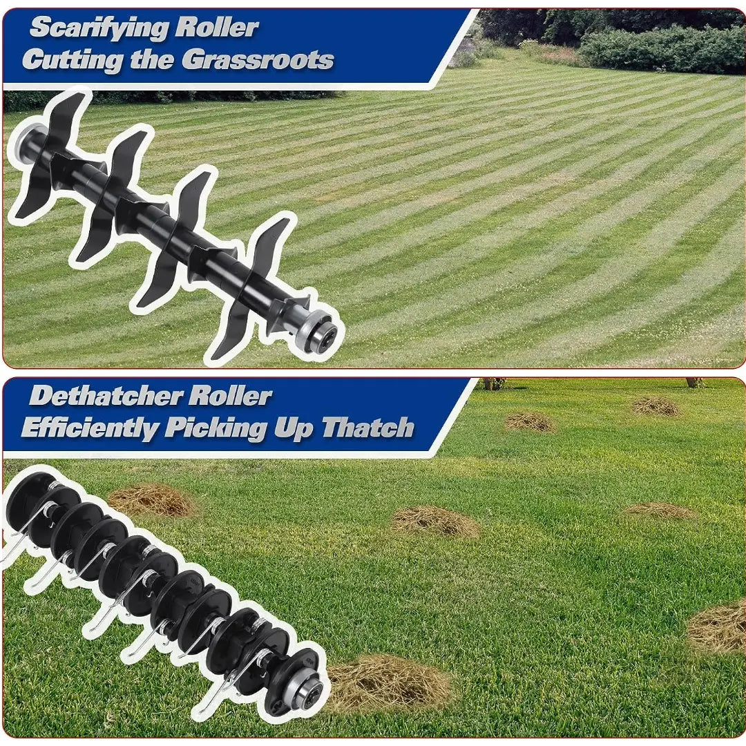 BILT HARD 12 Amp Electric Dethatcher & Scarifier: 13" Width, 8-Gallon Bag, 2-in-1 Walk-Behind Lawn Tool