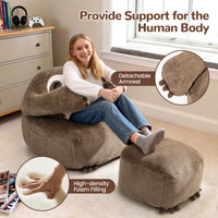 Sloth Bean Bag Chair with Ottoman