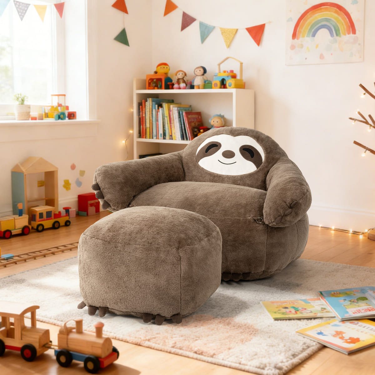 Sloth Bean Bag Chair with Ottoman