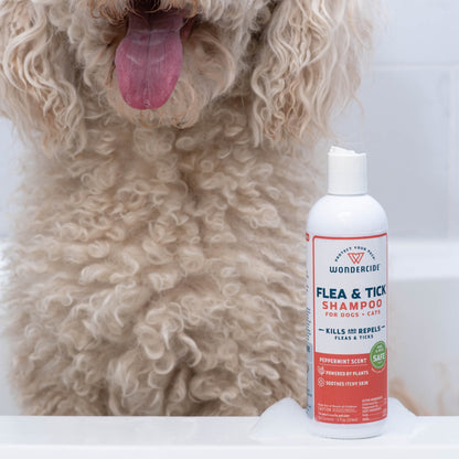 Flea & Tick Shampoo for Dogs + Cats with Natural Essential Oils