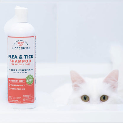 Flea & Tick Shampoo for Dogs + Cats with Natural Essential Oils